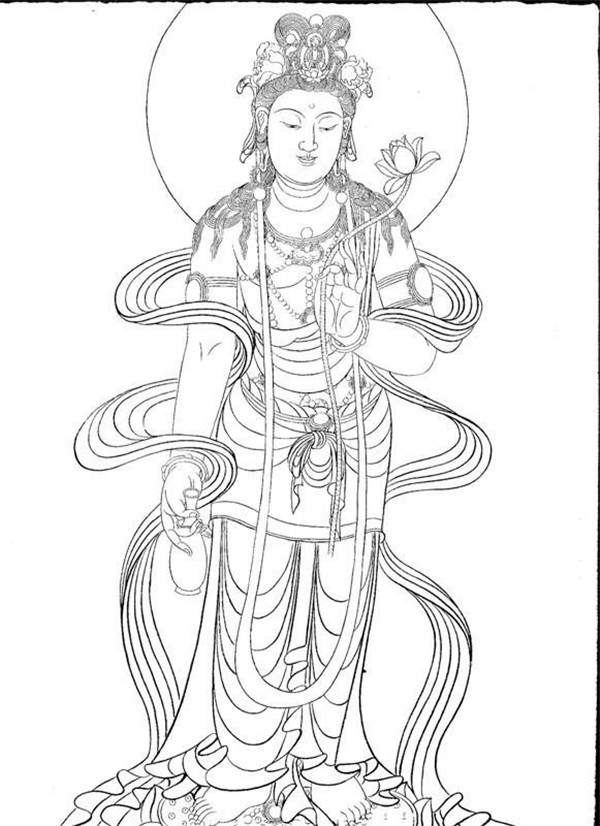 家佳樂(lè)文學(xué)繪畫(huà)技巧白描觀音圖
