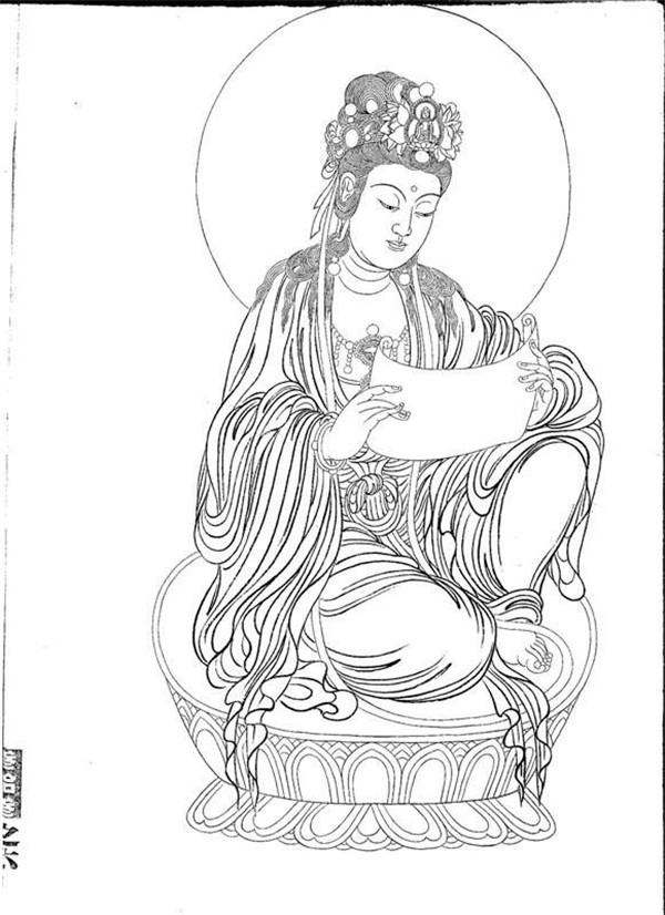 家佳樂文學(xué)繪畫技巧白描觀音圖