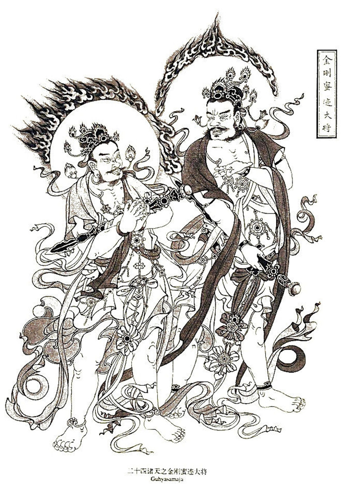 二十四諸天天神白描畫像