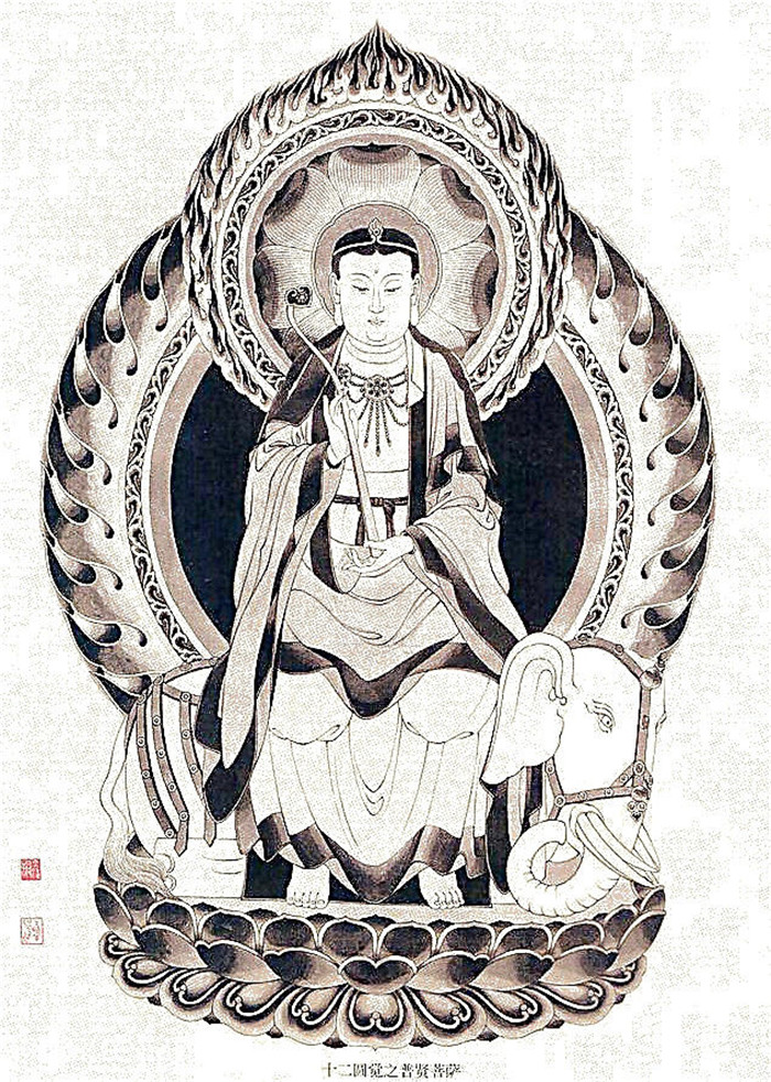 中國(guó)傳統(tǒng)菩薩大菩薩國(guó)畫(huà)白描欣賞