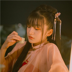 夜色杏粉小依獨(dú)醉酒古風(fēng)頭像，女生古風(fēng)頭像
