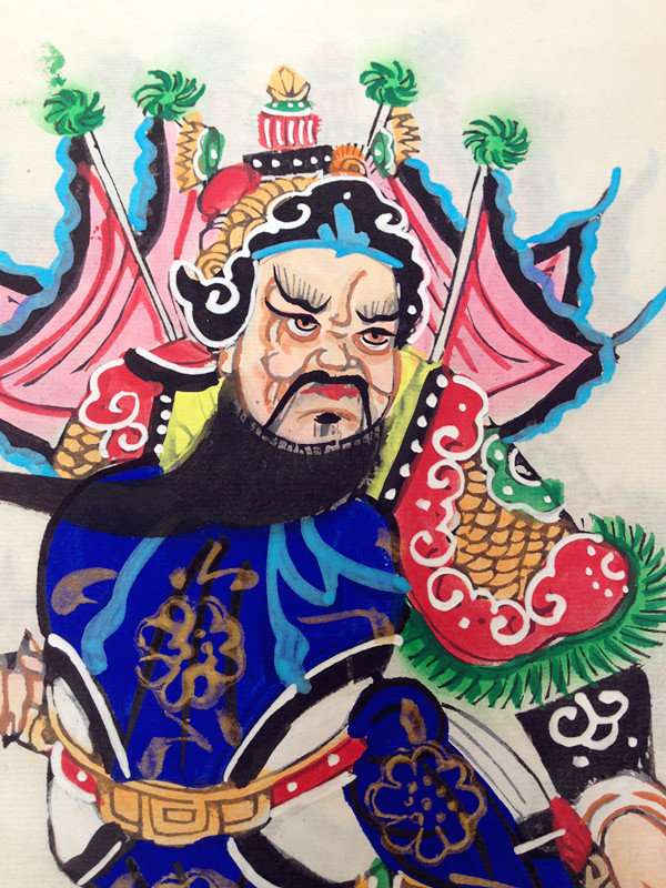 綿竹年畫(huà)門(mén)神系列之按劍武將