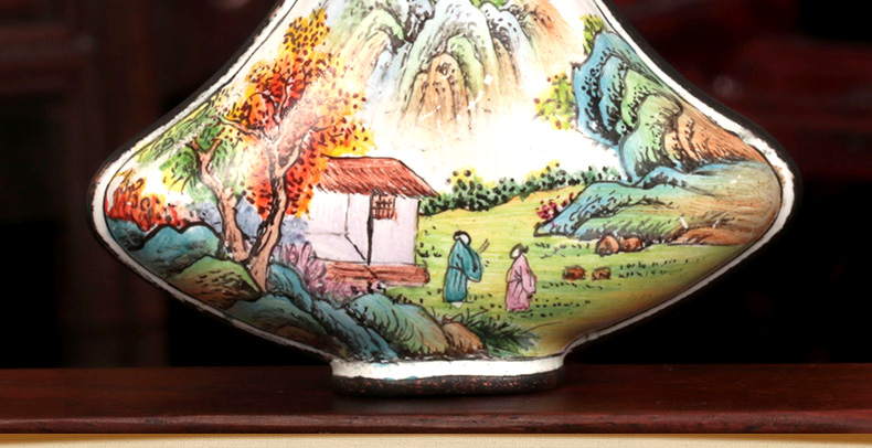 家佳樂(lè)文學(xué)傳統(tǒng)手工藝銅胎琺瑯彩鼻煙壺