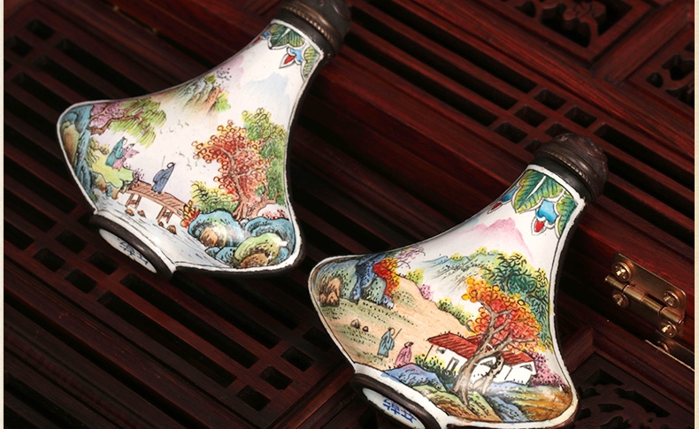 家佳樂(lè)文學(xué)傳統(tǒng)手工藝銅胎琺瑯彩鼻煙壺