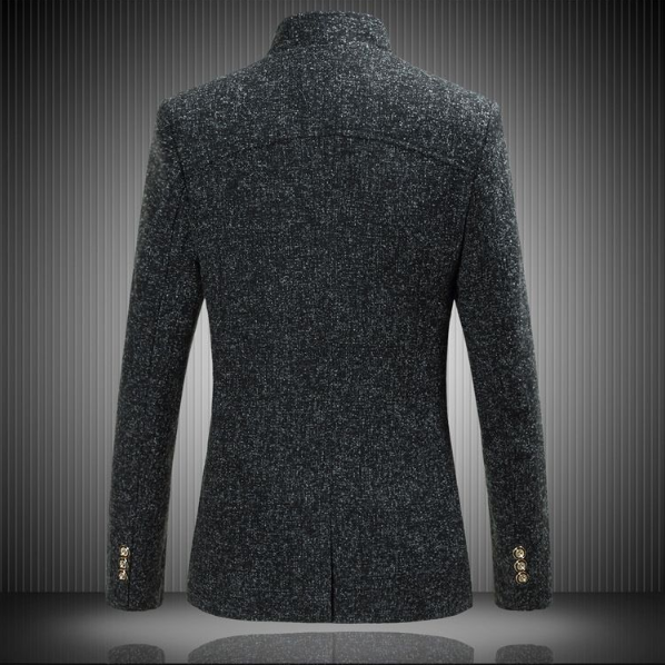 秋冬季商務立領修身休閑男士中山裝