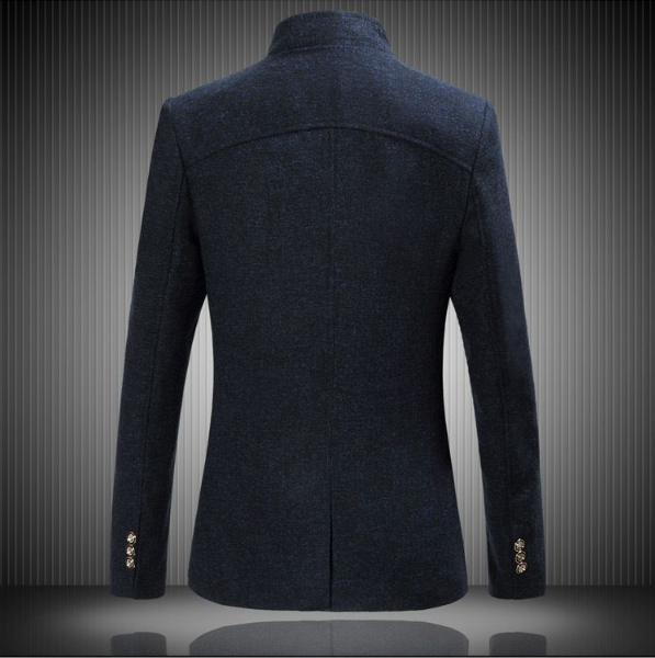 秋冬季商務立領修身休閑男士中山裝