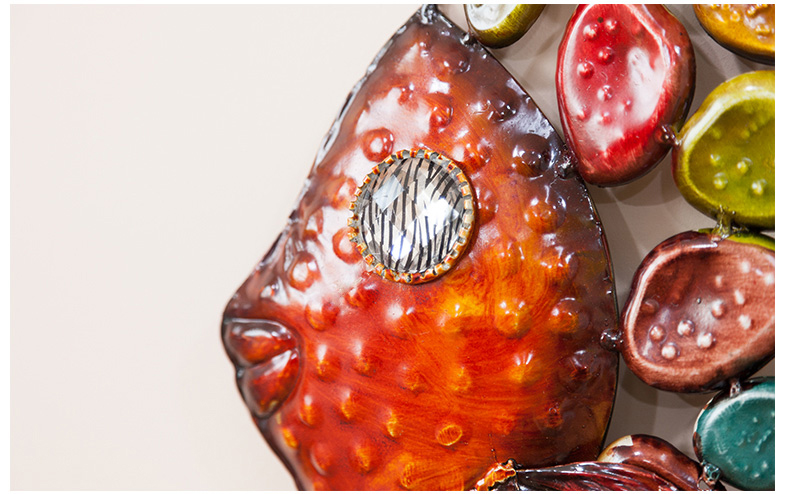 歐式創(chuàng)意壁飾掛件鐵藝魚(yú)立體墻飾掛飾