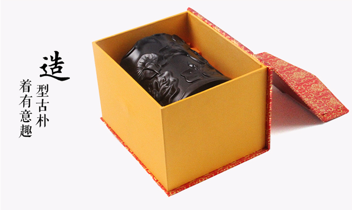 簡約復(fù)古學(xué)生黑檀木制大號毛筆筒