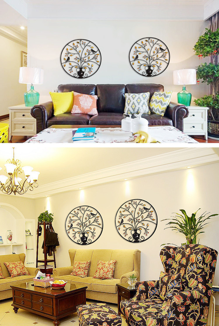 復(fù)古鐵藝發(fā)財(cái)樹墻面裝飾品壁飾