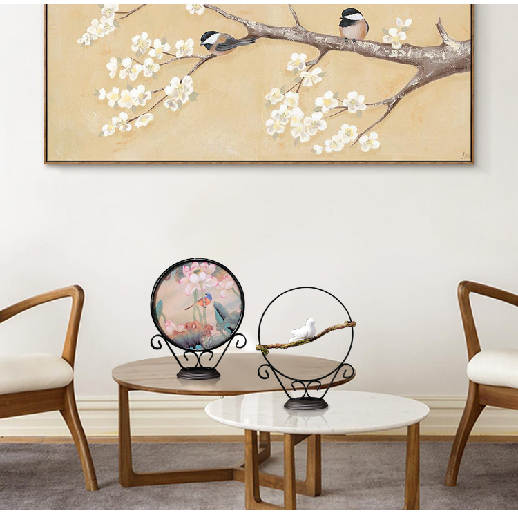 寓意招財?shù)募壹褬肺膶W禪意鐵藝工藝品擺件