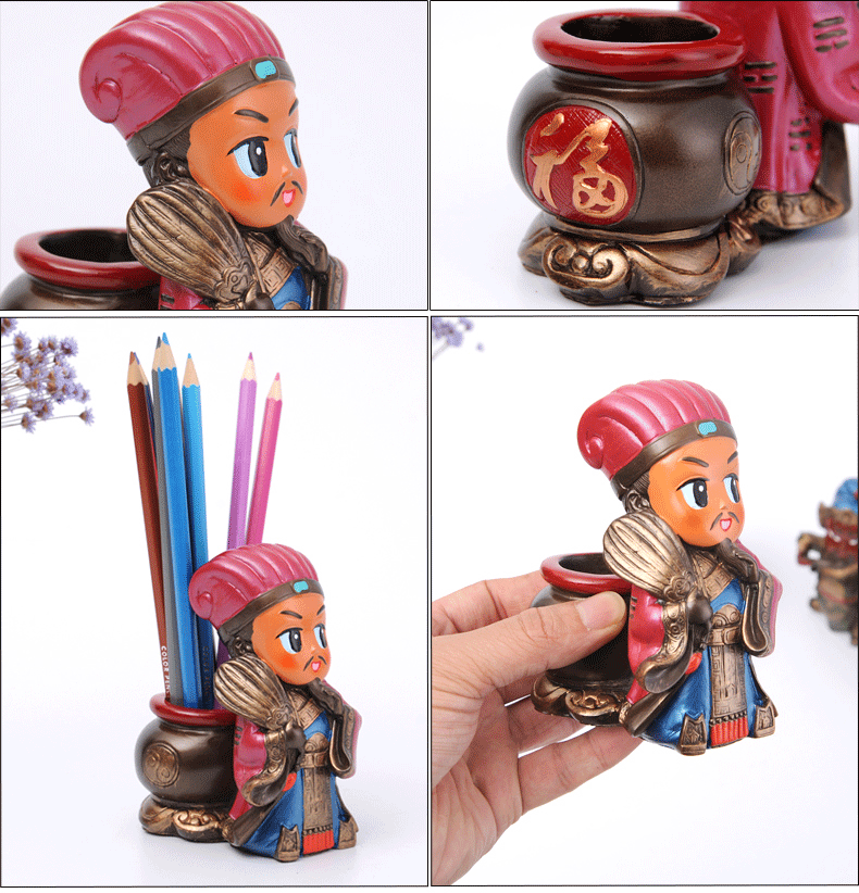 家佳樂文學特色三國人物公仔創(chuàng)意筆筒