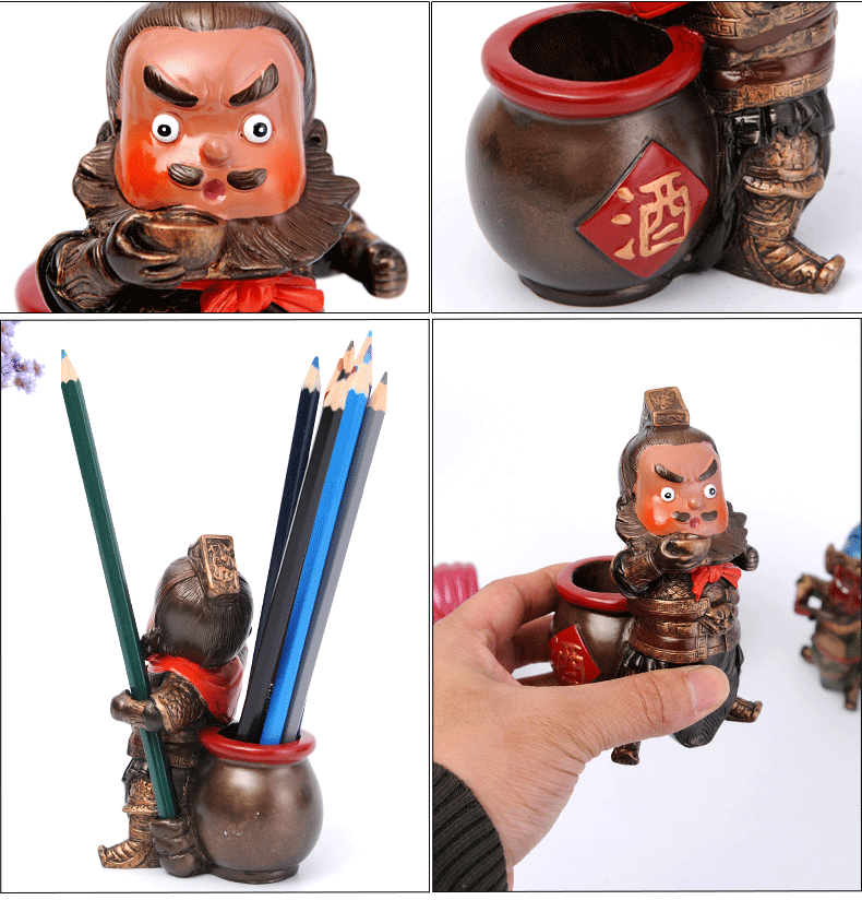 家佳樂文學特色三國人物公仔創(chuàng)意筆筒