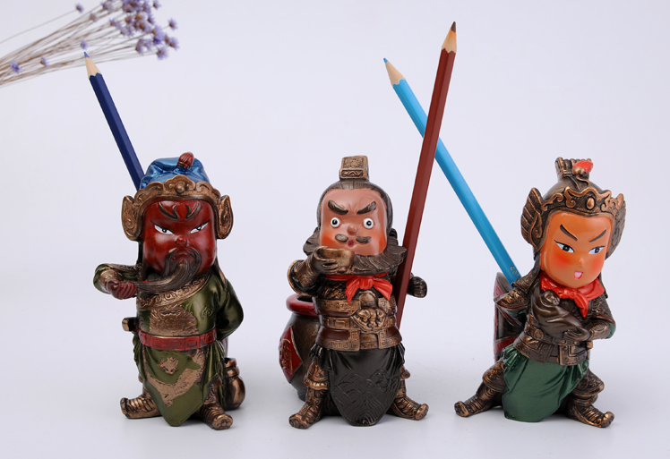 家佳樂文學特色三國人物公仔創(chuàng)意筆筒