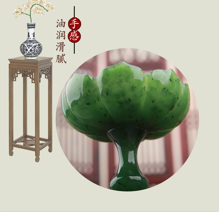 家佳樂(lè)文學(xué)文藝碧玉蓮花筆洗和田玉蓮花香爐
