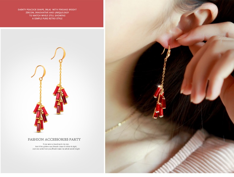 家佳樂文學(xué)施華洛世奇元素水晶春竹耳環(huán)