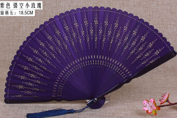 家佳樂文學(xué)復(fù)古迷你全竹高檔扇子鏤空