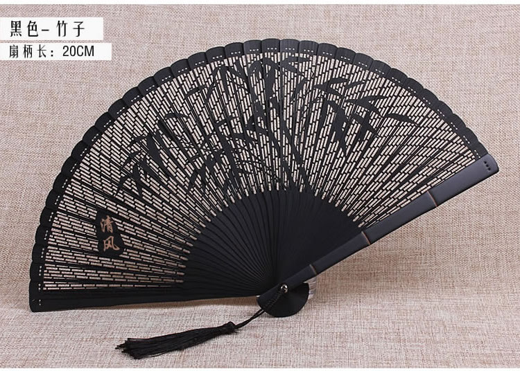 家佳樂文學(xué)復(fù)古迷你全竹高檔扇子鏤空