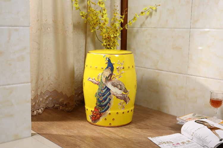 家佳樂文學(xué)新中式陶瓷凳子鼓凳鼓墩美式