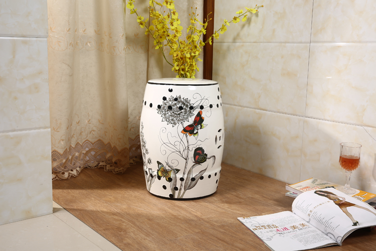 家佳樂文學(xué)新中式陶瓷凳子鼓凳鼓墩美式