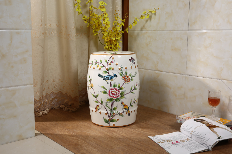 家佳樂文學(xué)新中式陶瓷凳子鼓凳鼓墩美式