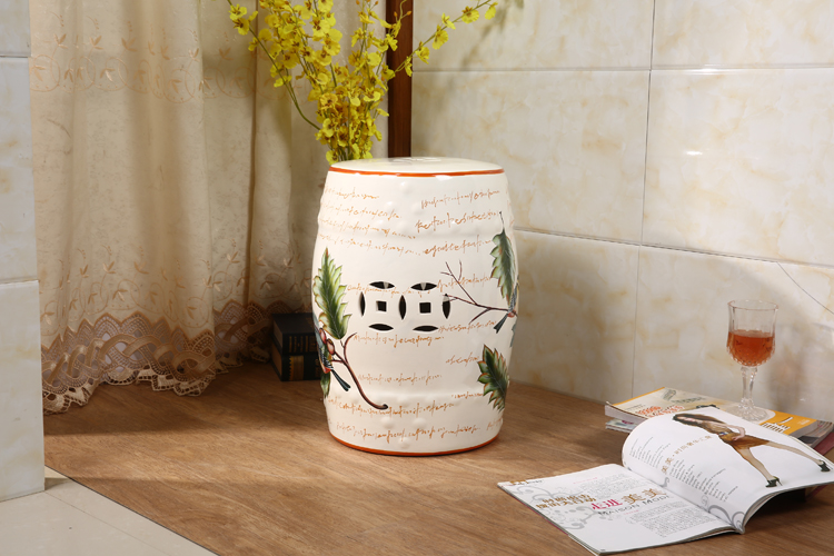 家佳樂文學(xué)新中式陶瓷凳子鼓凳鼓墩美式