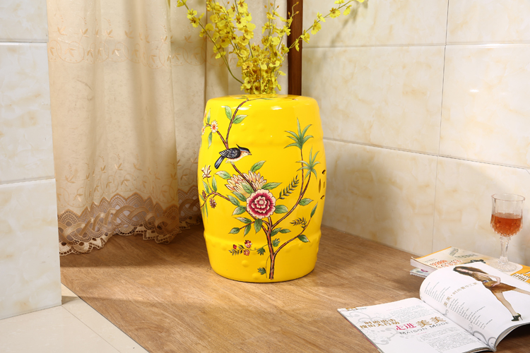 家佳樂文學(xué)新中式陶瓷凳子鼓凳鼓墩美式