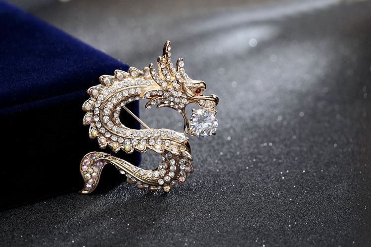 家佳樂文學十二生肖胸針動物龍胸花別針