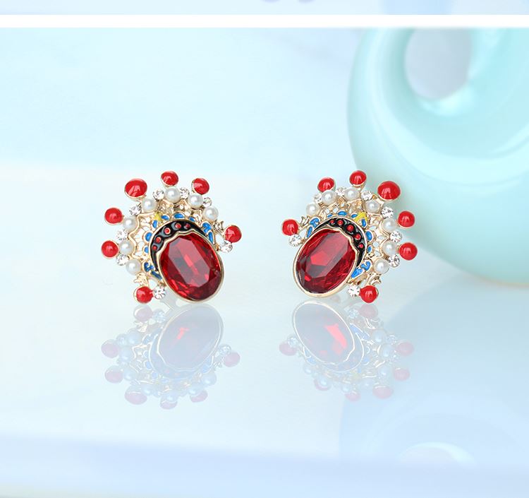 家佳樂文學(xué)京劇臉譜刀馬旦水晶耳環(huán)