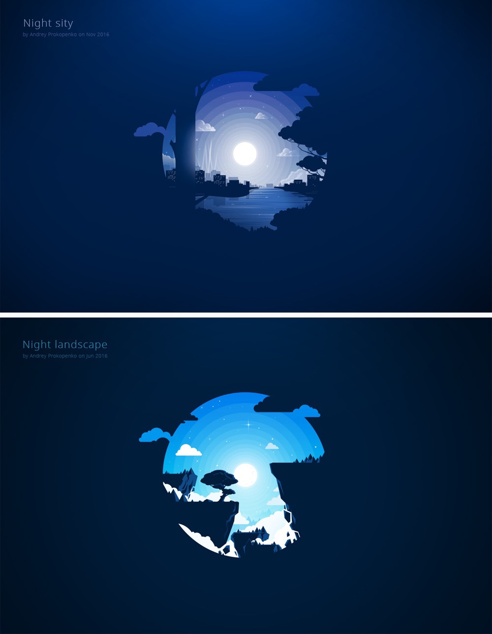 簡(jiǎn)約唯美漸變插畫繪制，風(fēng)景美如畫!