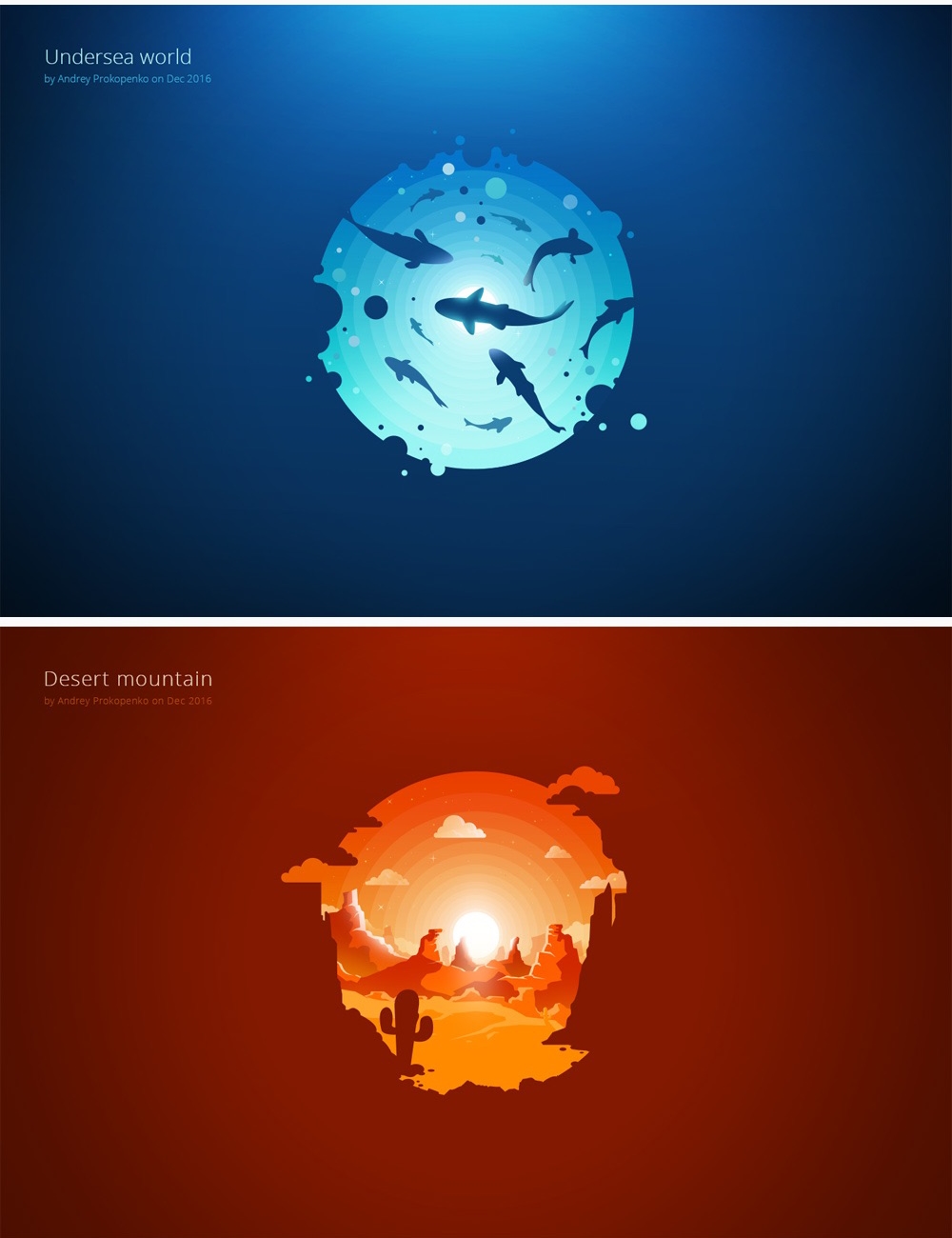 簡(jiǎn)約唯美漸變插畫繪制，風(fēng)景美如畫!