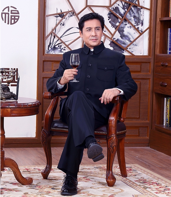 家佳樂文學精練大方中老年中山裝