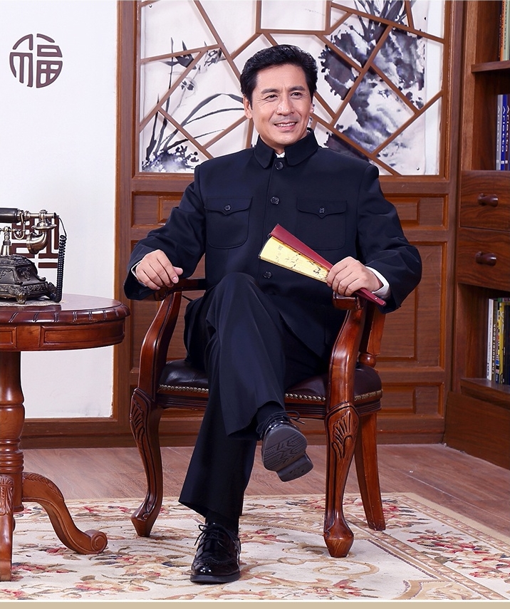 家佳樂文學精練大方中老年中山裝