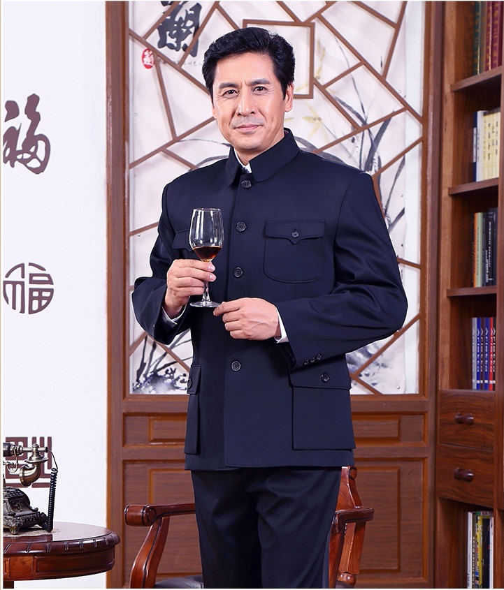 家佳樂文學精練大方中老年中山裝