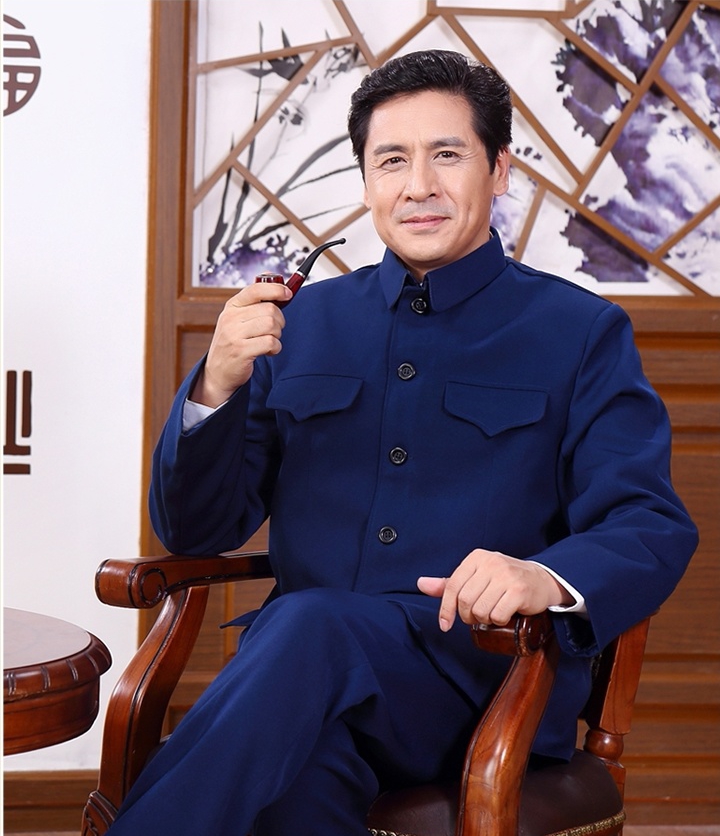 家佳樂文學精練大方中老年中山裝