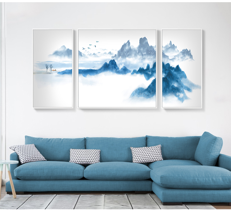 景秀山河，精美水墨裝飾畫(huà)