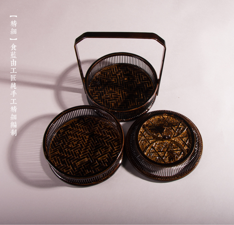 復(fù)古家佳樂(lè)文學(xué)手提籃子，精致手工竹編餐籃