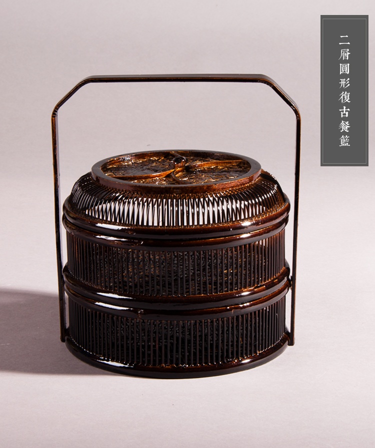 復(fù)古家佳樂(lè)文學(xué)手提籃子，精致手工竹編餐籃