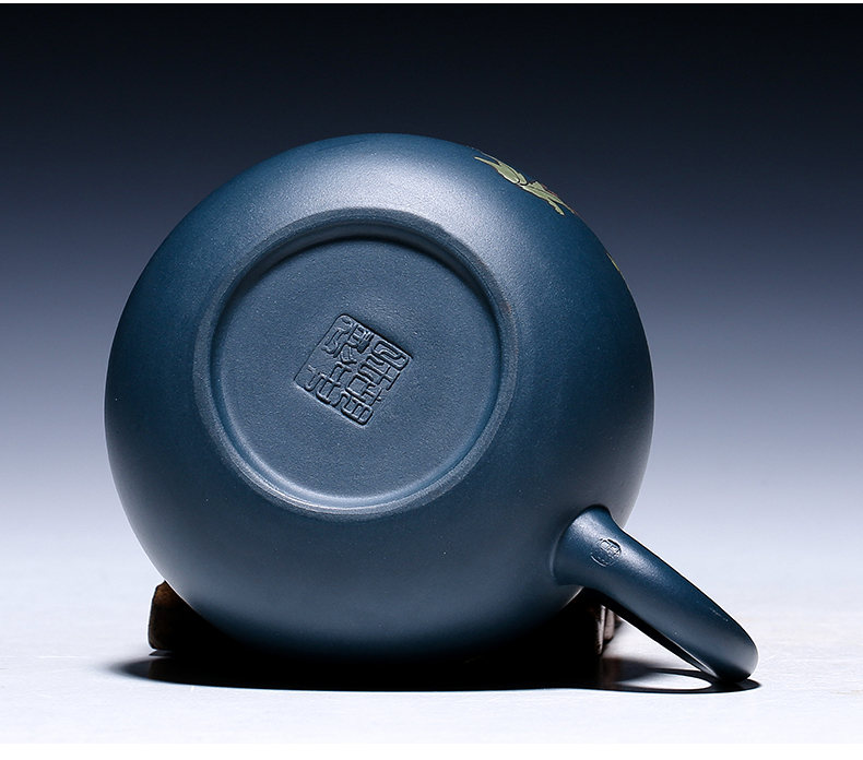 純手工紫砂壺，小巧琺瑯印花紫砂壺