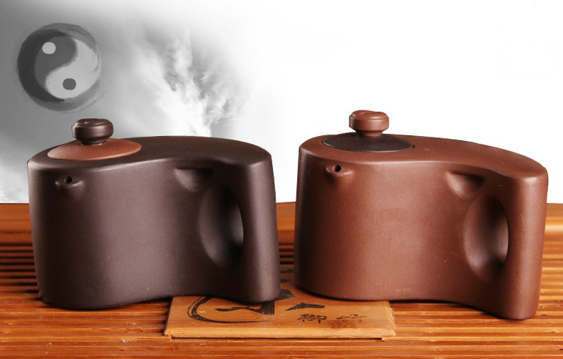 太極陰陽(yáng)紫砂壺，創(chuàng)意家佳樂(lè)文學(xué)格紫砂壺