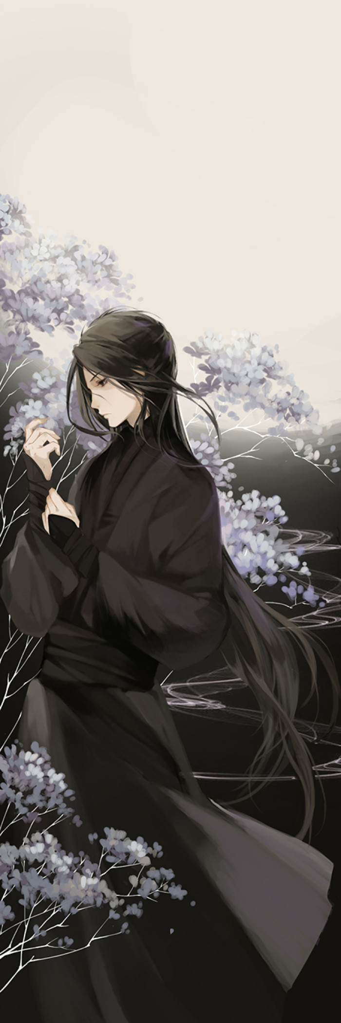 古風(fēng)唯美插畫，抽象細膩的手繪插畫