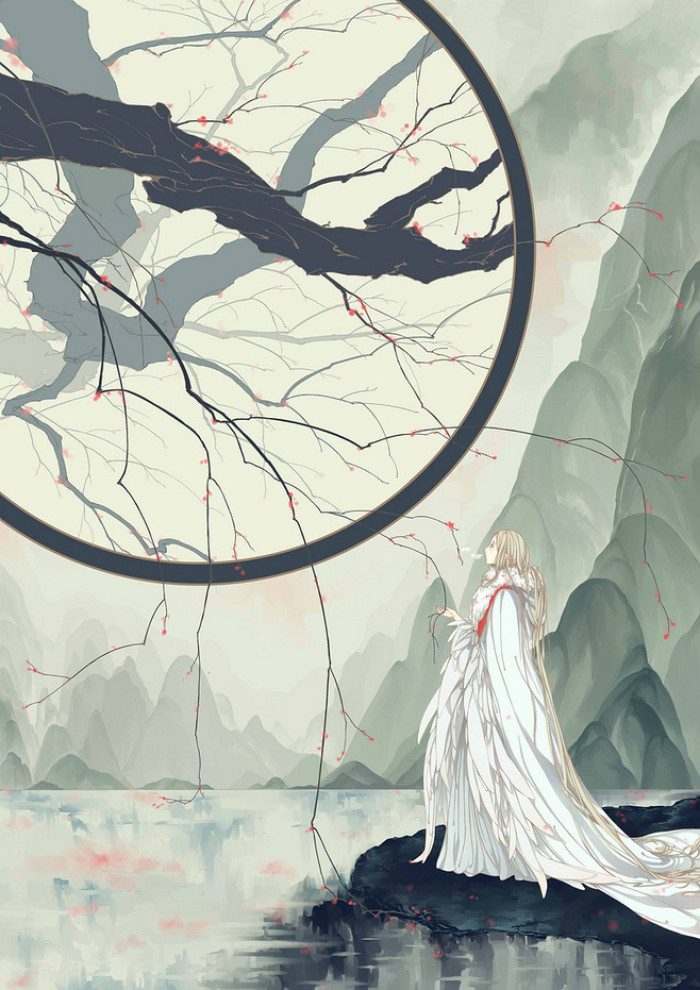 古風(fēng)唯美插畫，抽象細膩的手繪插畫