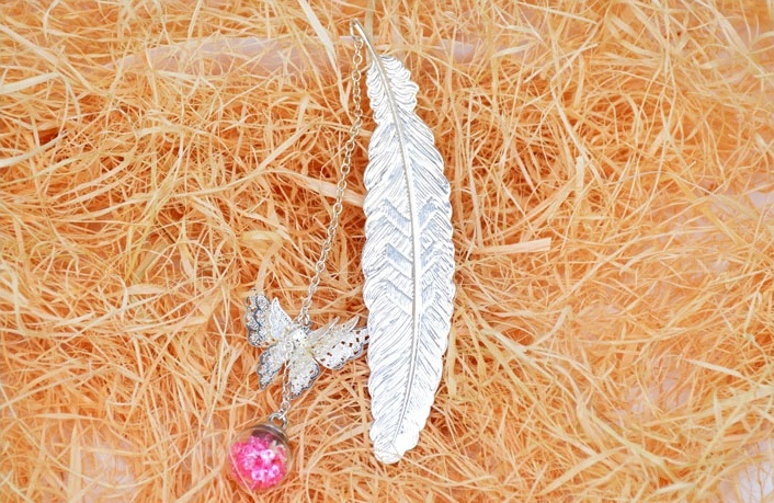 精致華麗書簽，蝴蝶飛舞金屬書簽