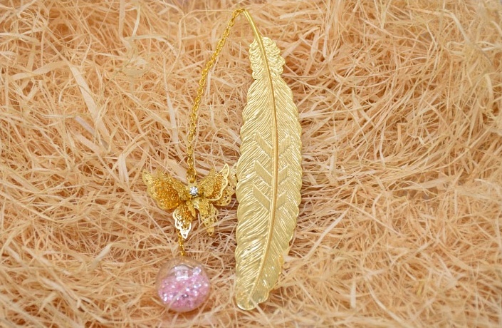 精致華麗書簽，蝴蝶飛舞金屬書簽