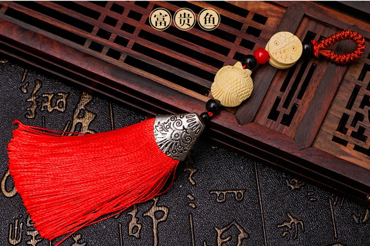 家佳樂文學(xué)流蘇木雕，年年有余細(xì)膩木雕