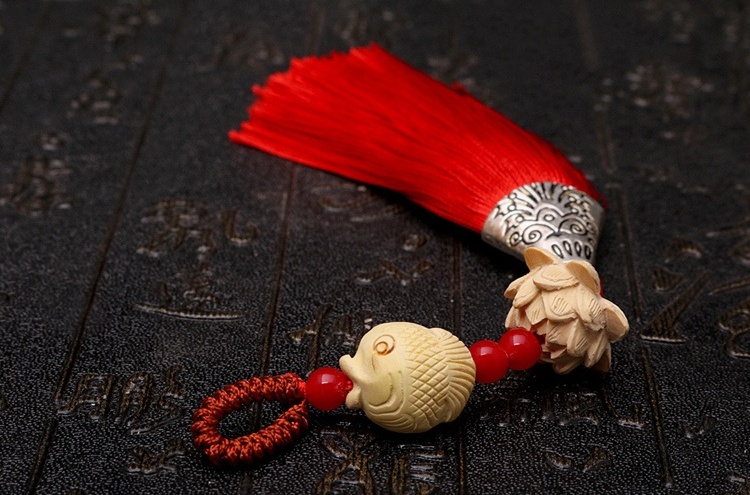 家佳樂文學(xué)流蘇木雕，年年有余細(xì)膩木雕