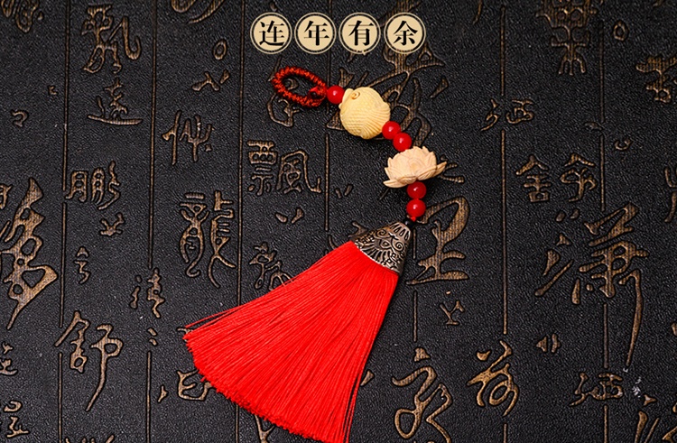 家佳樂文學(xué)流蘇木雕，年年有余細(xì)膩木雕