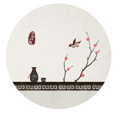 新春寓景插畫，家佳樂文學(xué)手繪插畫