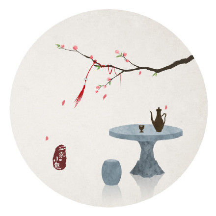 新春寓景插畫，家佳樂文學(xué)手繪插畫