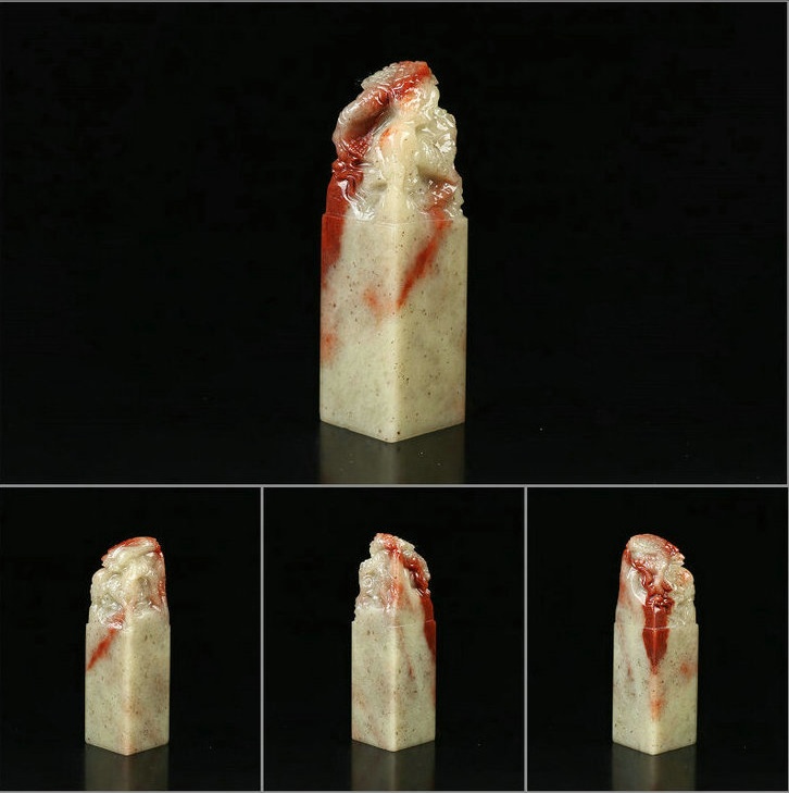 龍戲珠壽山石印章，獨(dú)具匠心印章圖片