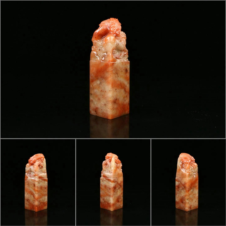 龍戲珠壽山石印章，獨(dú)具匠心印章圖片